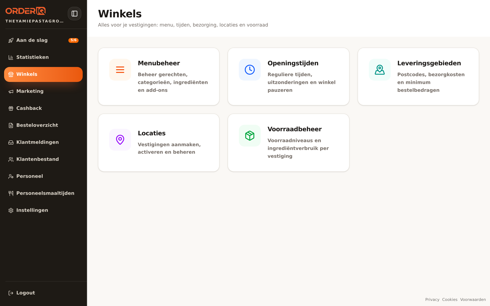 Winkelbeheer in OrderIQ